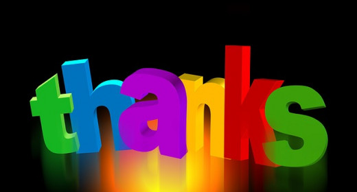 Thanks in colorful letters