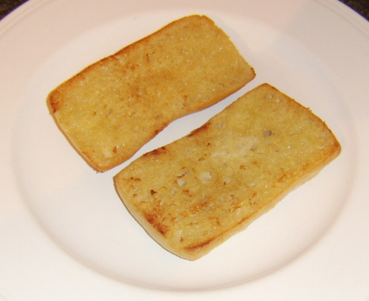Lightly toasted ciabatta halves