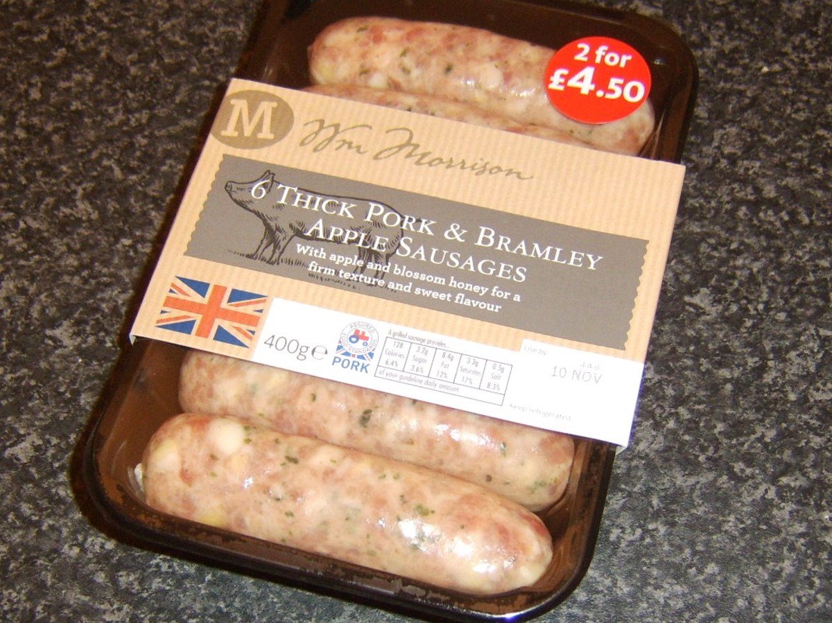 Pork and apple sausages