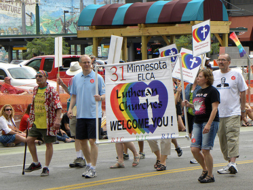 Lutherans marching in the Twin Cities Pride Parade in Minneapolis, MN. 
