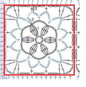 This is part of a larger design - I only crocheted the design that is within the red square