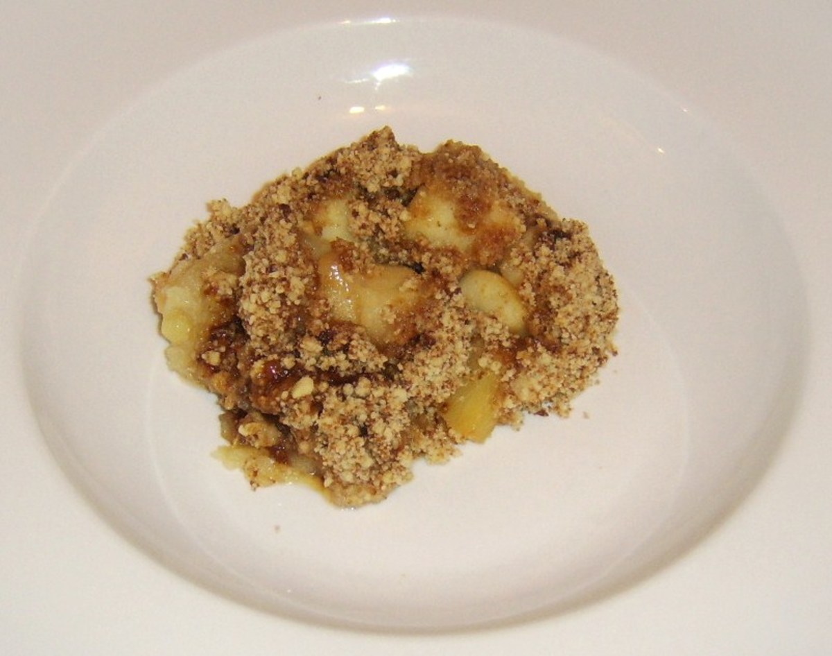 Portion of crumble can be enjoyed just as it is without any further accompaniments