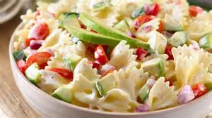 Bow Tie Pasta with ranch dressing and cucumbers added