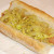 Hot dog with braised cabbage, onion and garlic Hot dog with braised cabbage, onion and garlic