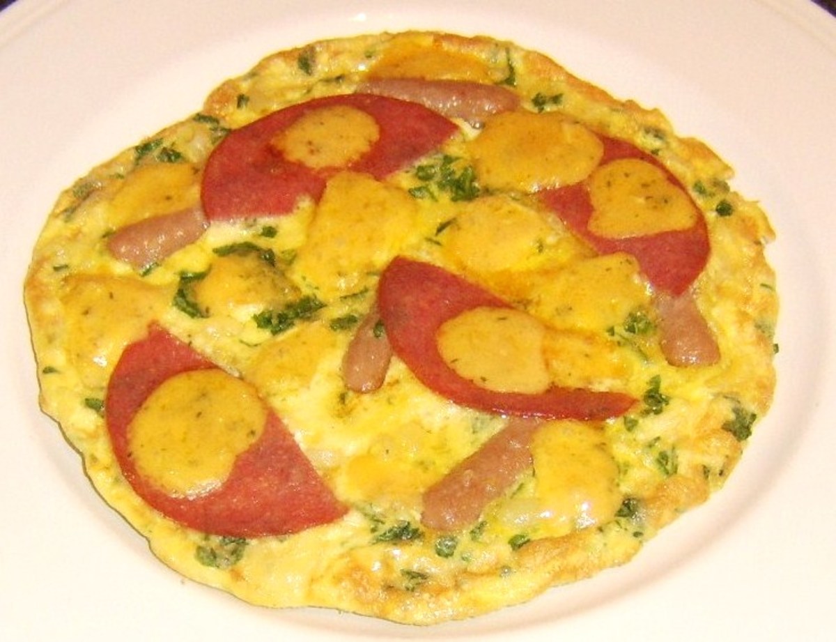 Frittata is ready to be garnished and served