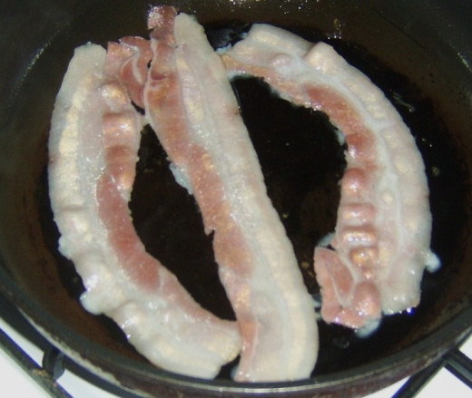 Prefrying bacon for frittata