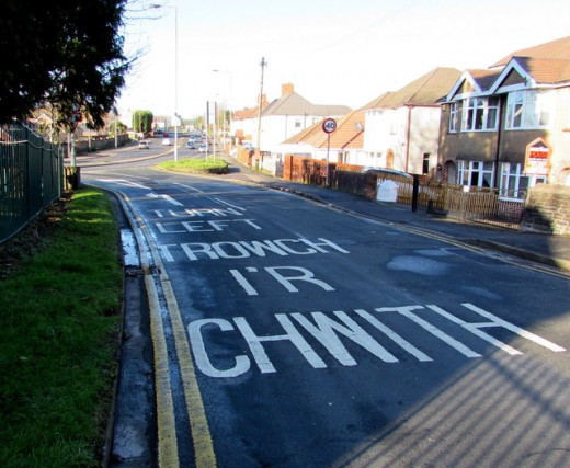 Road signs and markings are bilingual in Wales