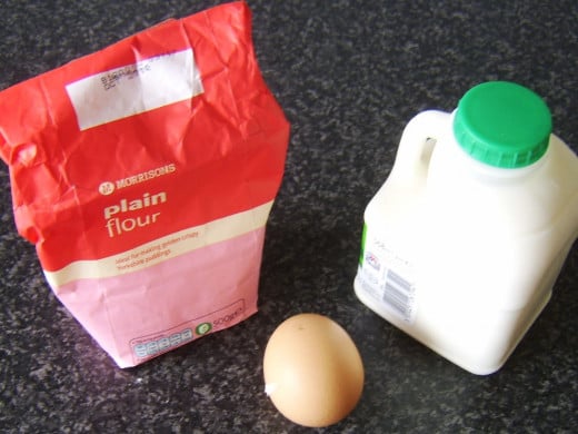 Flour, egg and milk forms the basis of the batter