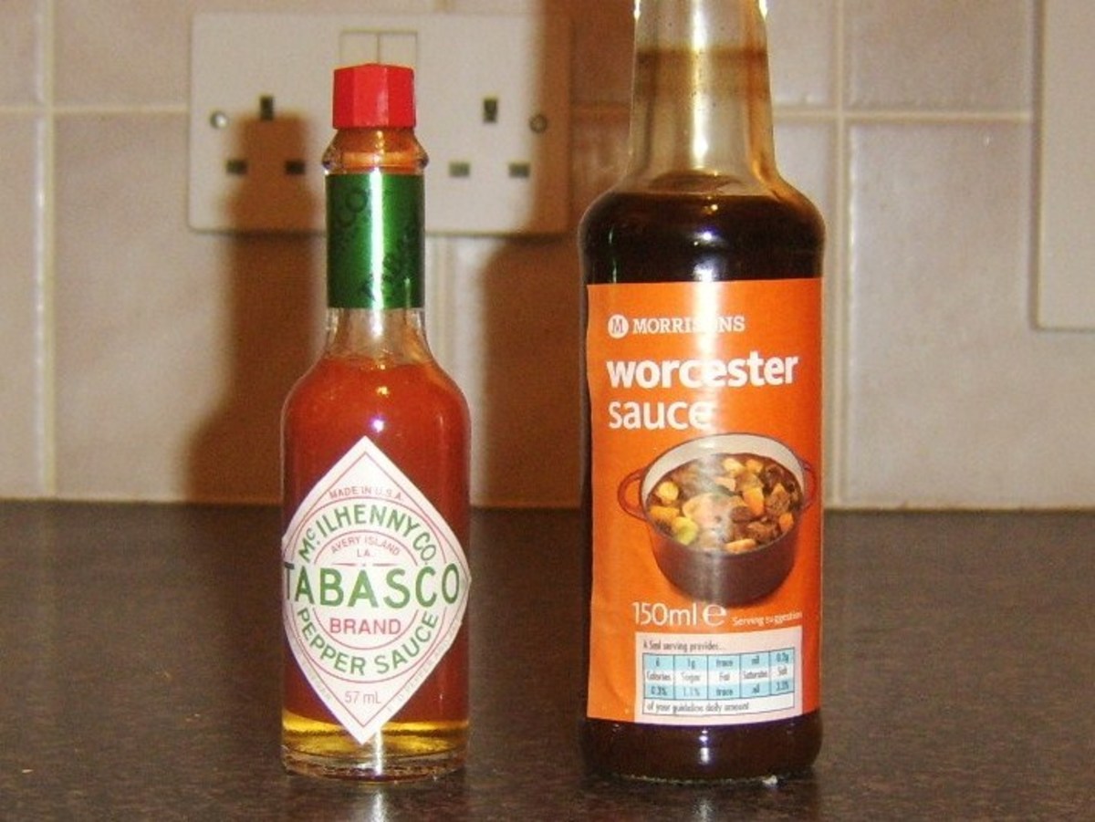 Tabasco and Worcester sauce