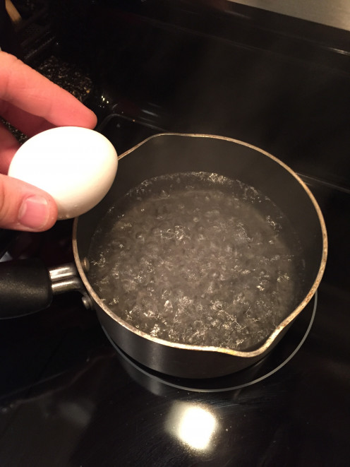 Boil a separate pot of water for poaching an egg.