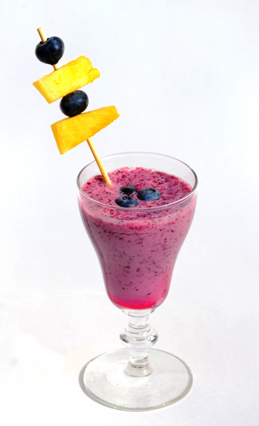 A blueberry smoothie.  If you really crave a fruit drink, this is a superior alternative than squeezed juice.