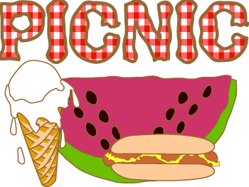 Picnic Word Art with Watermelon