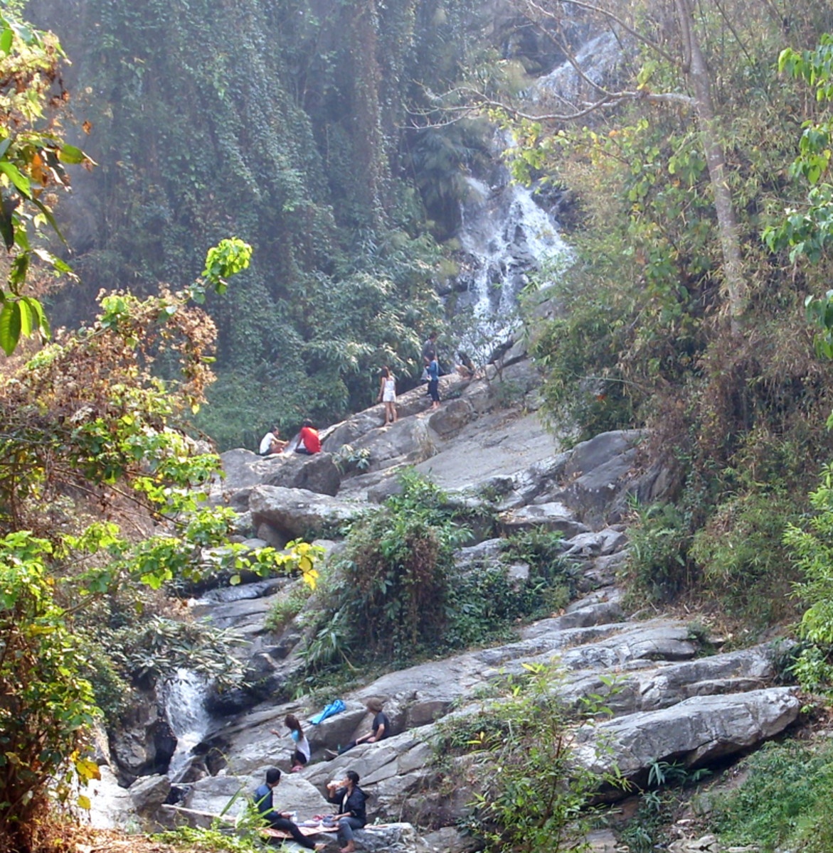 HuayKaew rock formations below the falls