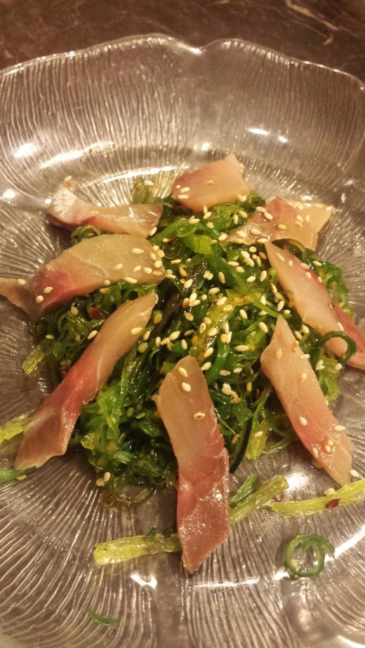 Seaweed Salad and Yellow Tail