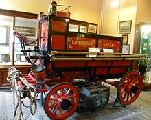 1824 model of manually pulled fire truck