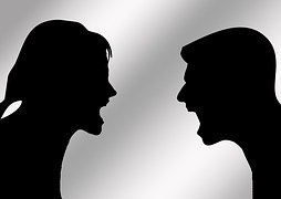 Two people arguing