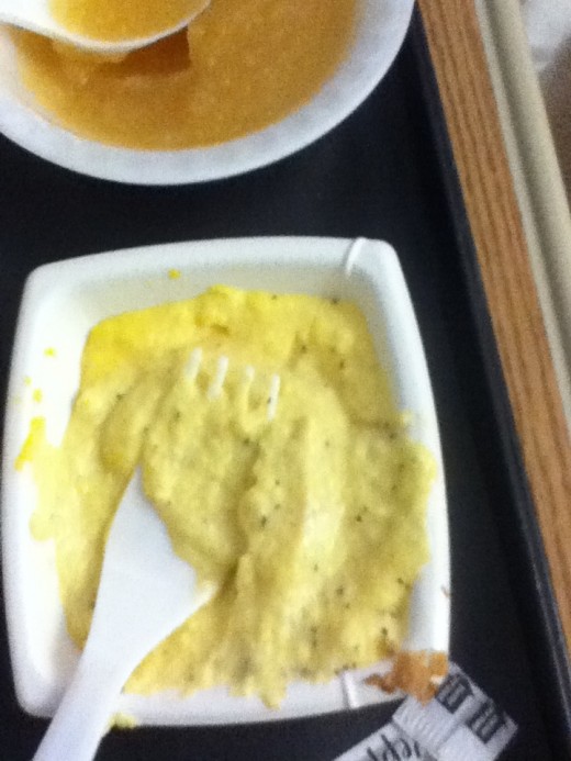 Scrambled eggs (sort of) They tasted much better than they looked.