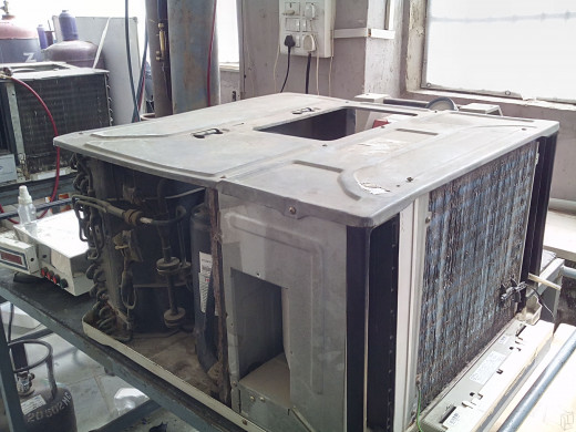 Window model is smaller because both compressor as well as cooling coil are fitted in the same unit.
