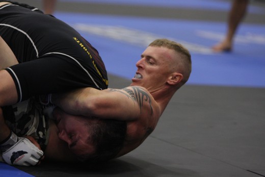 If you neglect to protect your neck before you begin your guillotine escape, you will frequently that they choke comes on before you work your way out of the position.