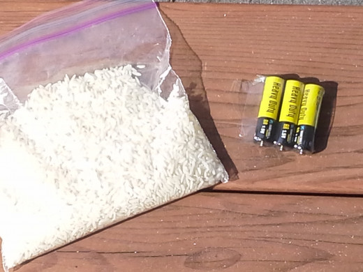 A day or two in a ziplock bag of rice may revive an electronic device that has gotten wet.  Likewise fresh batteries may be the solution to a device that is not working.
