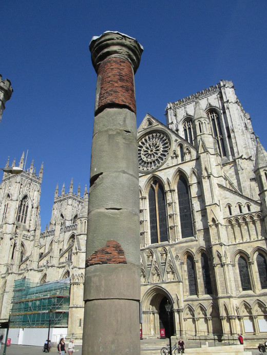 This 22 foot high column was found below the cathedral in 1969. It was one of a series in a colonnade of the great hall in the Roman military headquarters building