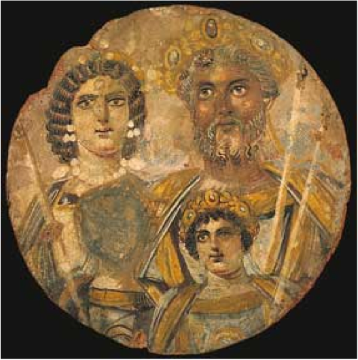 Painted portrait of Septimius Severus and family