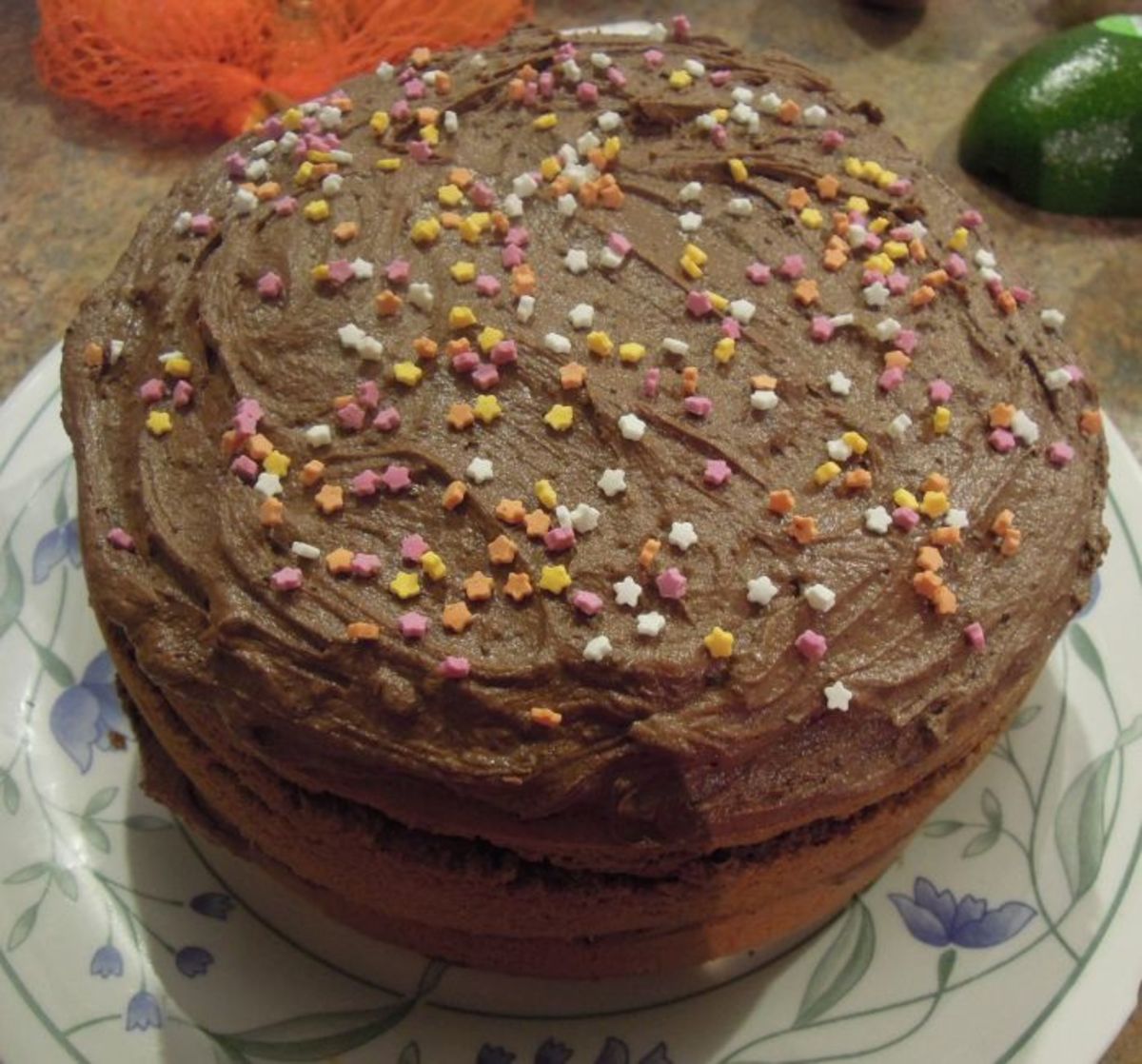 A vegan and gluten free chocolate cake (recipe link in text).