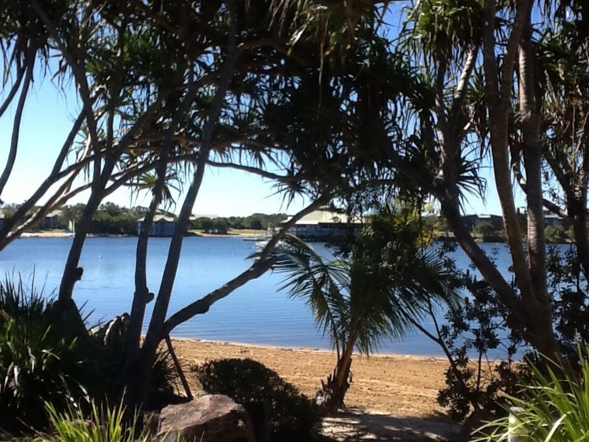 The view from one of the beaches at Twin Waters, Mudjimba, Sunshine Coast, Queensland.