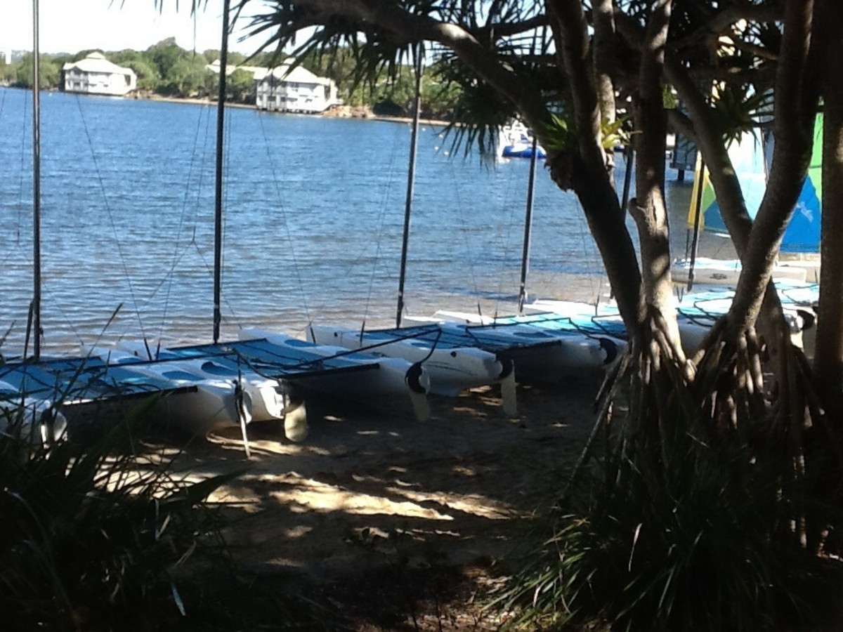 Catamarans for hire at Twin Waters Resort