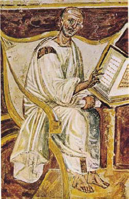 A 6th Century fresco depicting St. Augustine