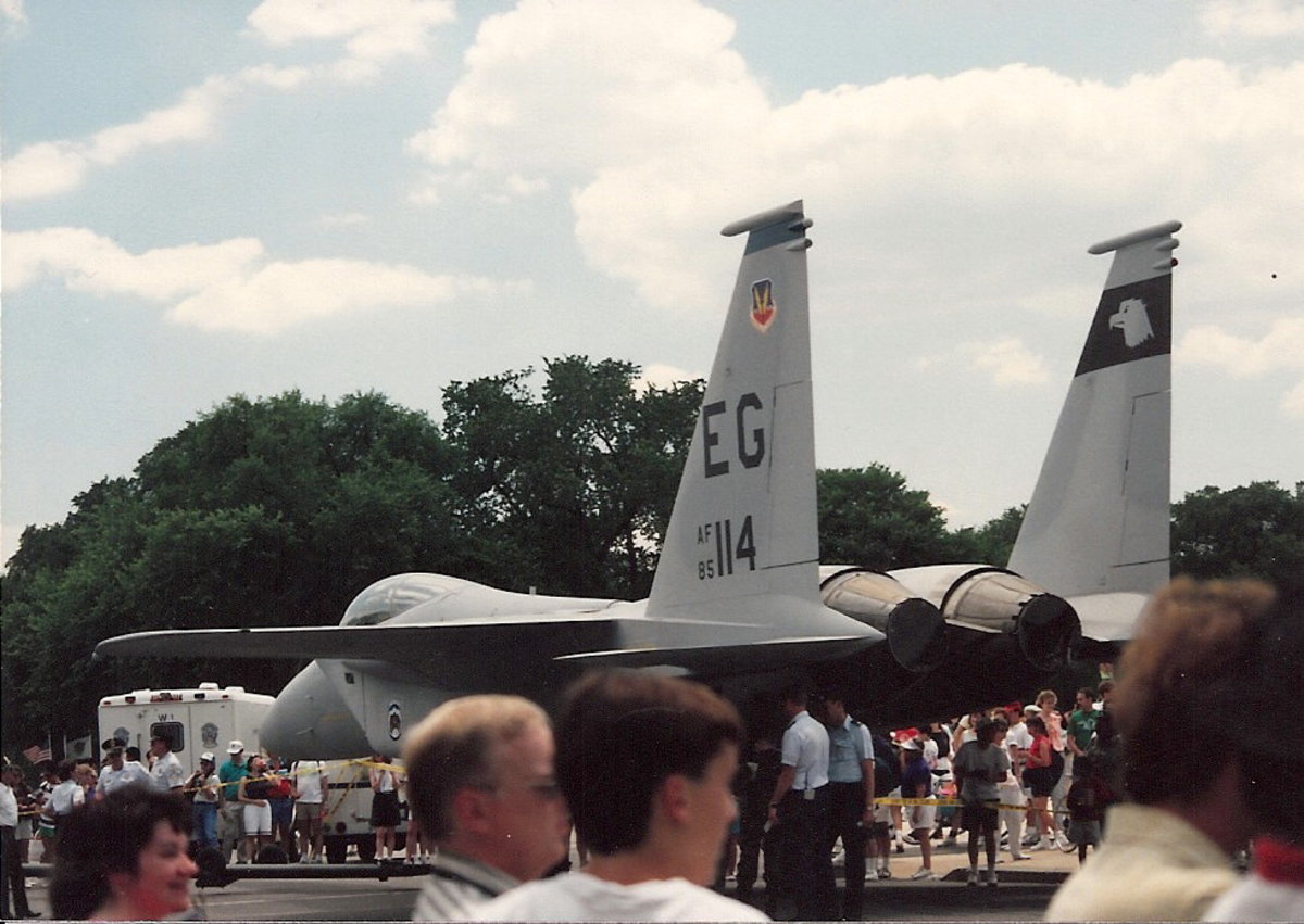 An F-15 Eagle, AF85-114, on display at the Washington Mall, June 1991.