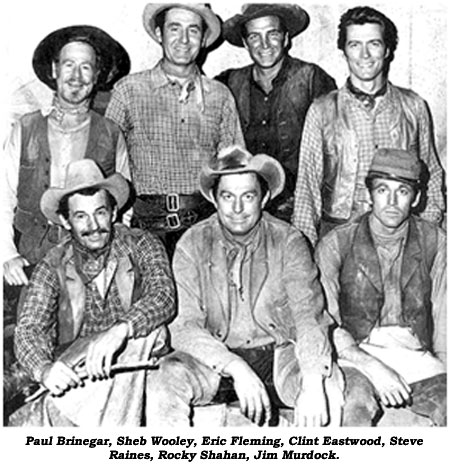 The central cast of "Rawhide."