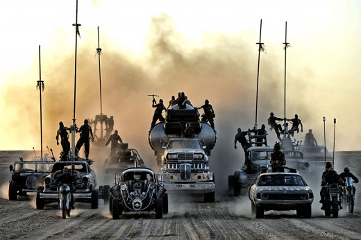 This picture doesn't even really do justice to the vehicles of this film.
