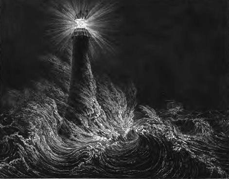 Bell Rock Lighthouse 1861 by Miss Stevenson