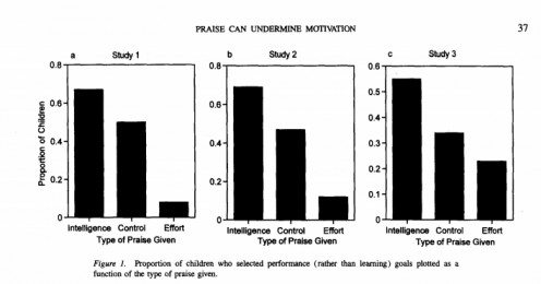 All children were told: "Wow, you did very well on these problems. You got [x] right." No matter the actual score.