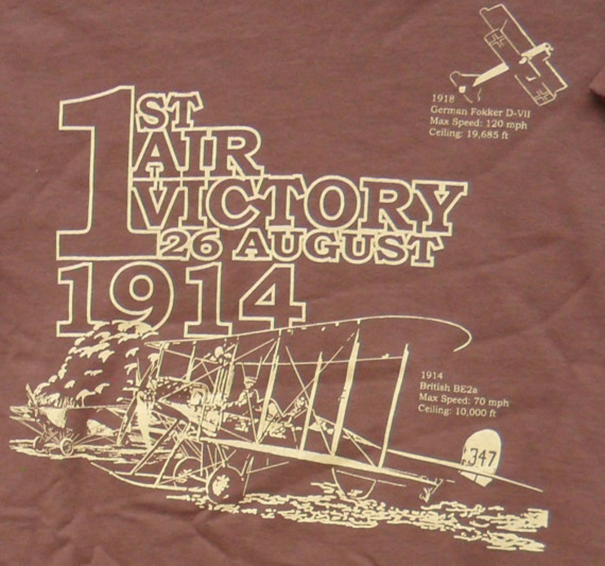 This t-shirt shows the story of the first air victory, and why it happened on the ground.