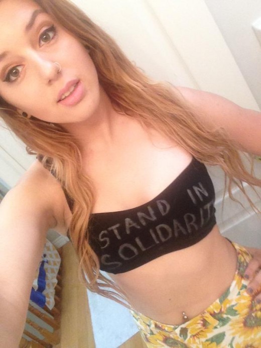 Toronto high school senior Alexi Halket is protesting her school's refusal to let her wear a midriff-baring shirt.
