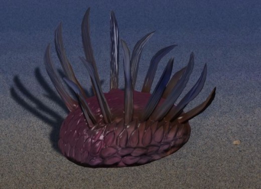 A model of the Wiwaxia. Scientists remain unsure whether its related to mollusks, worms or something else.
