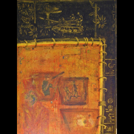 Here is an original oil painting available as a reward for pledging to kickstarter's Concrete Nests. Many more original paintings, sculptures, drawings and prints are also available.