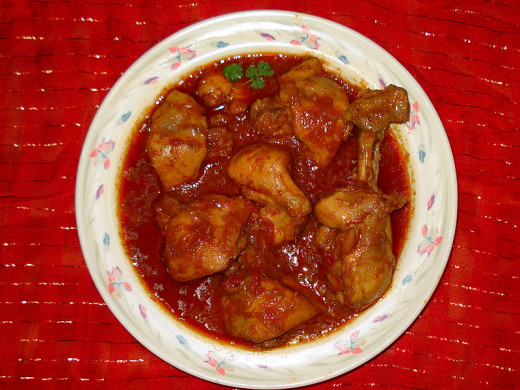 Chicken Curry served