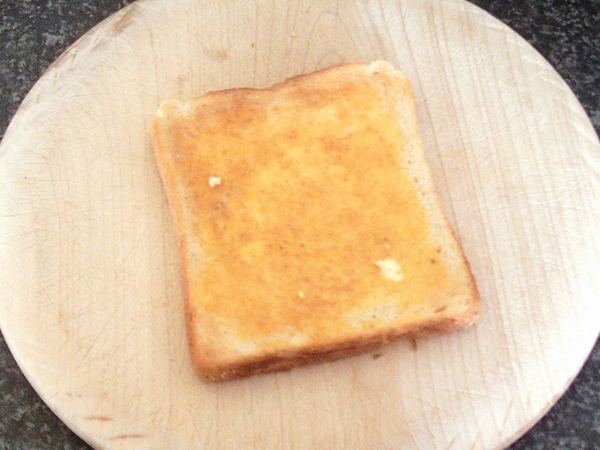 Hot toast is lightly buttered