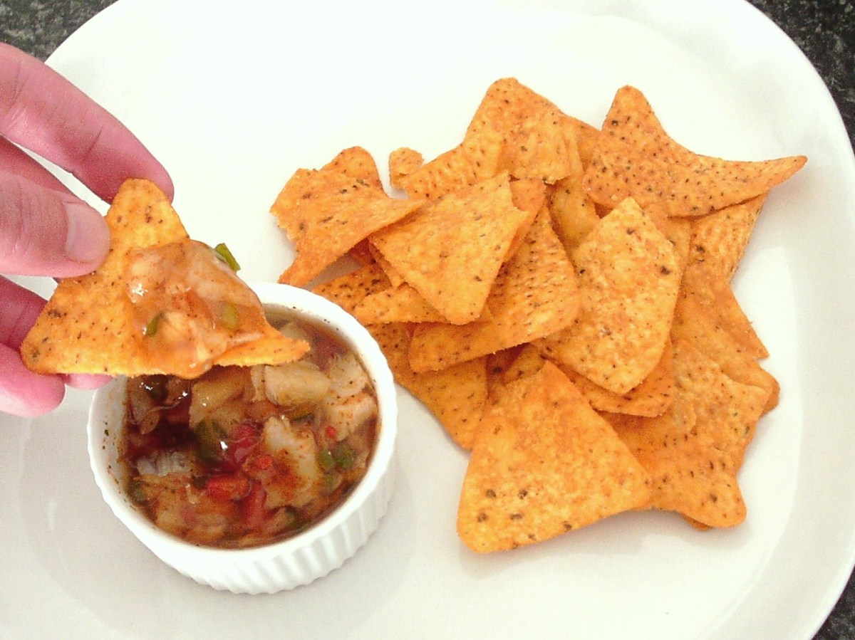 Tortilla chips are used to eat fajitas spiced jellied cod