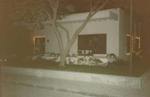 Quarters in Saudi Arabia decorated for Christmas