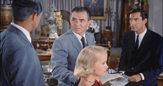 The villain Vandamm was played by the sinister honey-voiced James Mason with Martin Landau, at right, one of his henchmen.