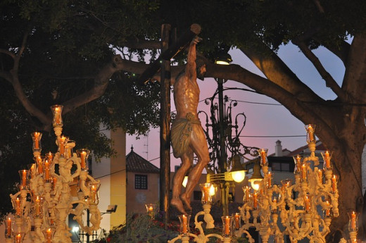 A typical Easter display during Holy Week.