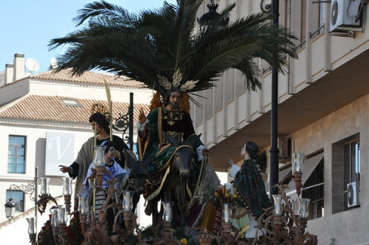 Jesus Christ riding the Donkey on Palm Sunday