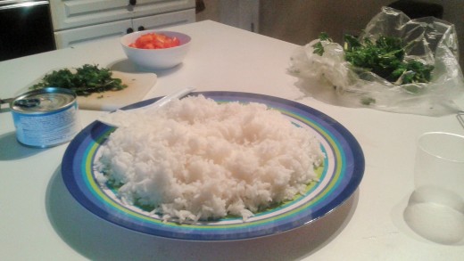 let the rice cool before assembling