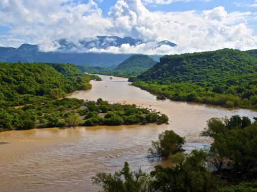  The rivers constantly erode the mountains and hills within the canyons. The river is never a "sparkling" river