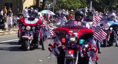 A motorcycle club is always appreciated to help celebrate the 4th.