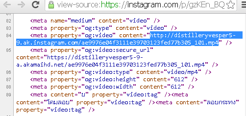 Copy the Instagram video's video hosting url and visit the link.